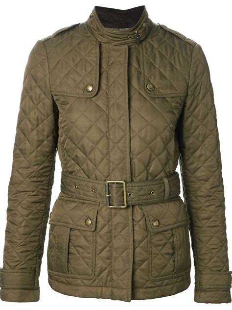 burberry brit quilted jacket with belt